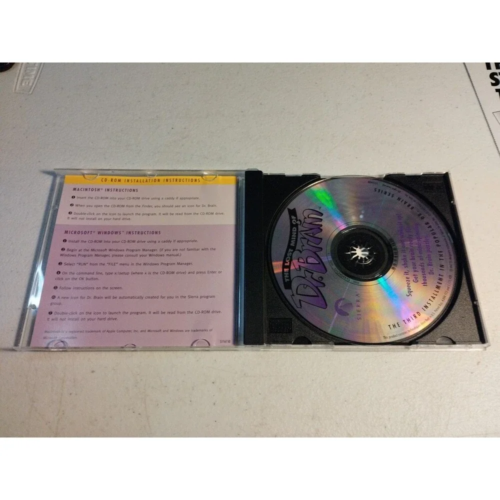 Sierra Castle of Dr Brain & Lost Mind Of Dr. Brain for Mac - Complete In Box